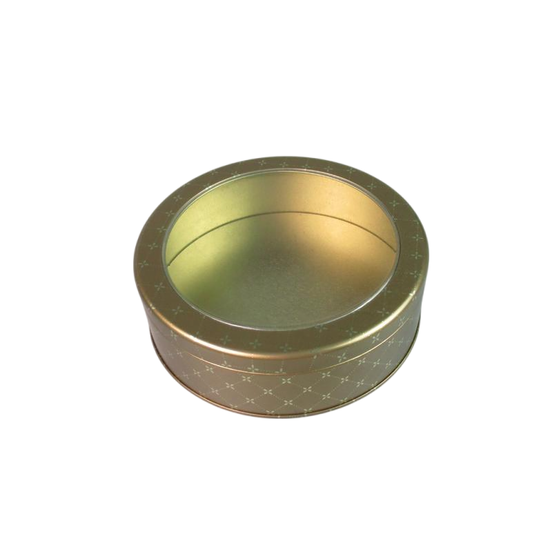 Round Tin box with Transparent window